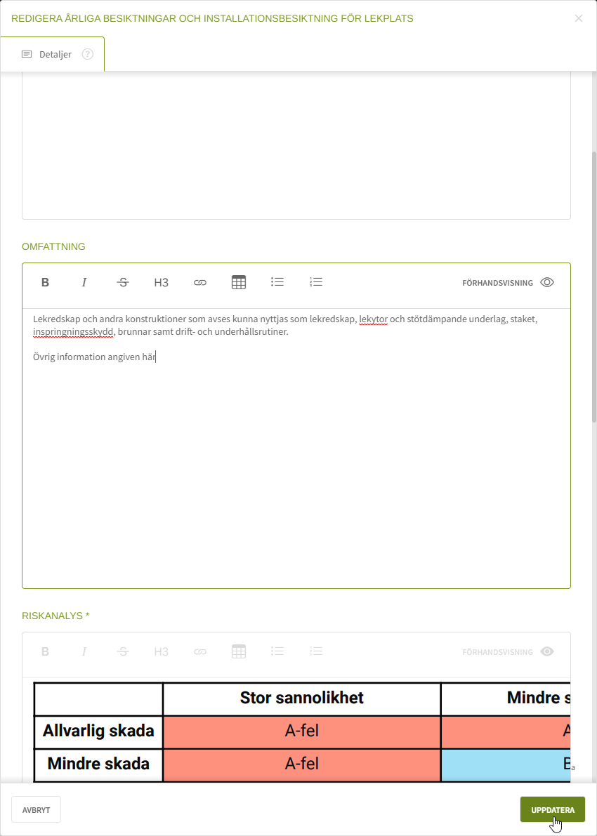 Fig. 3: Formulär ändrat