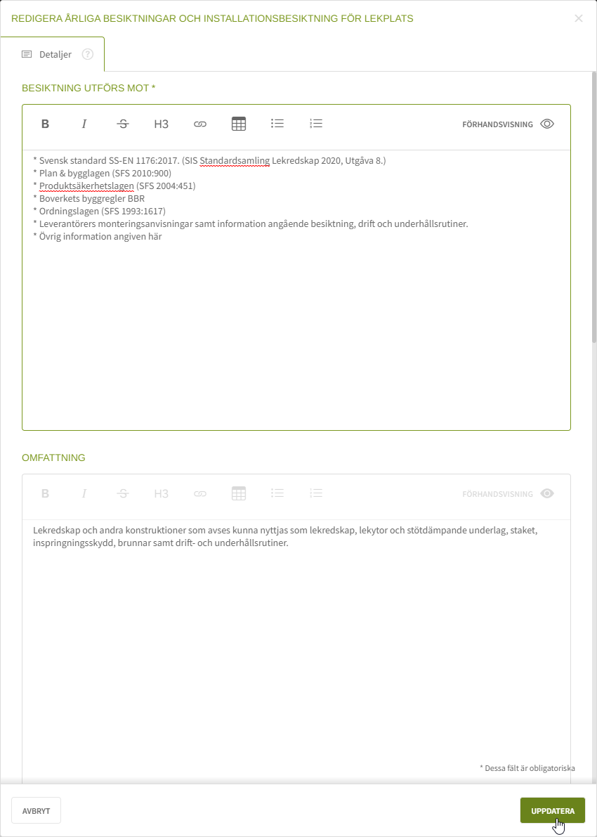 Fig. 3: Formulär ändrat